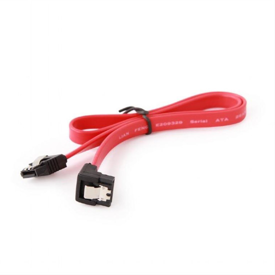 CABLEXPERT SATA III 10CM DATA CABLE WITH 90 DEGREE BENT CONNECTOR METAL CLIPS