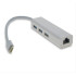 Type-C to USB3 Hub x3 + Ethernet White