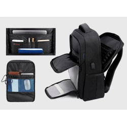 ARCTIC HUNTER τσάντα πλάτης B00113C-BK με θήκη laptop 15.6", USB, μαύρη