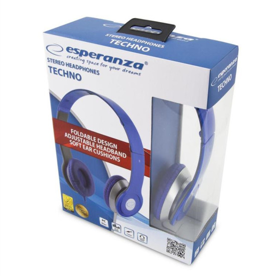 ESPERANZA STEREO AUDIO HEADPHONES TECHNO BLUE EH145B
