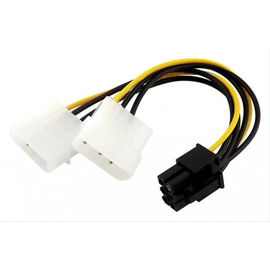 POWERTECH Καλώδιο PCI-E 6pin σε 2x molex IDE 4pin CAB-W031, 10cm POWERTECH Καλώδιο PCI-E 6pin σε 2x molex IDE 4pin CAB-W031, 10cm