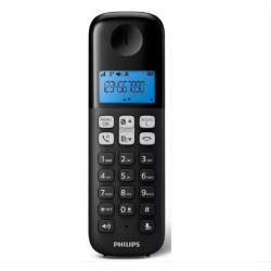 PHILIPS ασύρματο τηλέφωνο D1611B/34, με ελληνικό μενού, μαύρο PHILIPS ασύρματο τηλέφωνο D1611B/34, με ελληνικό μενού, μαύρο
