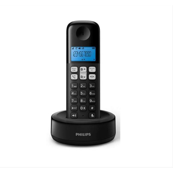 PHILIPS ασύρματο τηλέφωνο D1611B/34, με ελληνικό μενού, μαύρο PHILIPS ασύρματο τηλέφωνο D1611B/34, με ελληνικό μενού, μαύρο