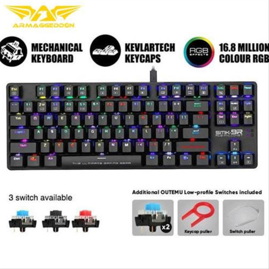 ARMAGGEDDON MECHANICAL LOW PROFILE KEYBOARD RGB FALCONET BLACK SMK9RB ARMAGGEDDON MECHANICAL LOW PROFILE KEYBOARD RGB FALCONET BLACK SMK9RB