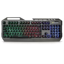 Ενσύρματο gaming πληκτρολόγιο, RGB LED, gun metal αλουμίνιο, βάση για smartphone NOD DEFENDER