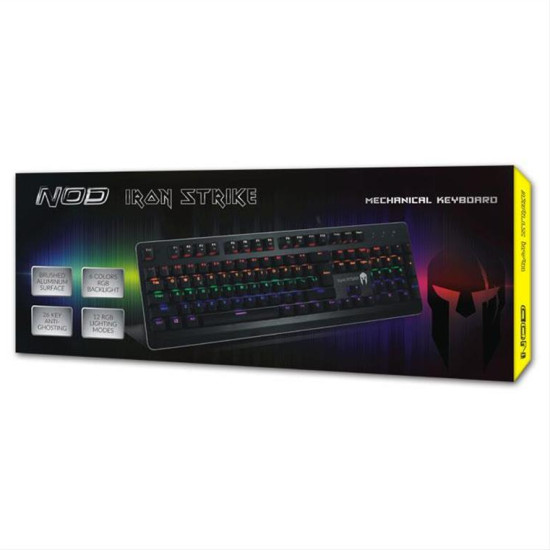 Ενσύρματο μηχανικό gaming πληκτρολόγιο, με backlight RGB LED επιφάνεια από αλουμίνιο NOD IRON STRIKE