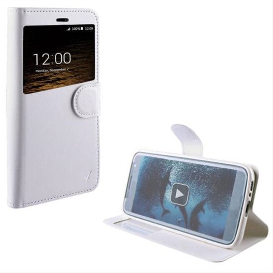 ΘΗΚΗ SAMSUNG J5 2016 J510 LEATHER-TPU VIEW BOOK STAND WHITE