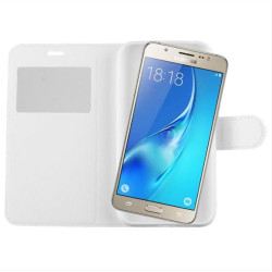 CASE SAMSUNG J5 2016 J510 LEATHER-TPU VIEW BOOK STAND WHITE