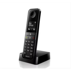 PHILIPS ασύρματο τηλέφωνο D4701B/34, με ελληνικό μενού, μαύρο