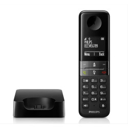 PHILIPS ασύρματο τηλέφωνο D4701B/34, με ελληνικό μενού, μαύρο PHILIPS ασύρματο τηλέφωνο D4701B/34, με ελληνικό μενού, μαύρο