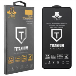 IDOL 1991 TEMPERED GLASS SAMSUNG A30s A307 6.4" 9H 0.25mm TITANIUM SEMI CURVED FULL GLUE BLACK