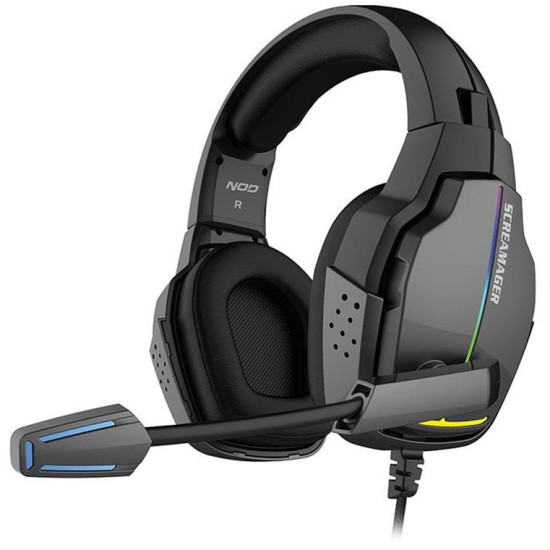 Gaming headset με αναδιπλούμενο μικρόφωνο και rainbow RGB LED φωτισμό NOD SCREAMAGER Gaming headset με αναδιπλούμενο μικρόφωνο και rainbow RGB LED φωτισμό NOD SCREAMAGER