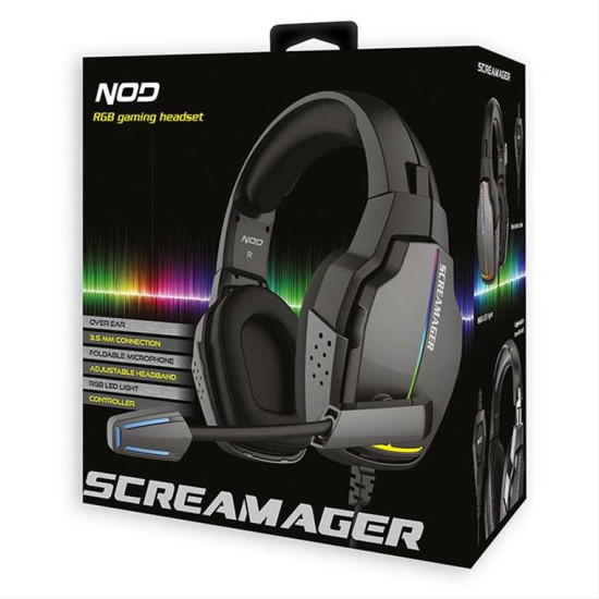 Gaming headset με αναδιπλούμενο μικρόφωνο και rainbow RGB LED φωτισμό NOD SCREAMAGER Gaming headset με αναδιπλούμενο μικρόφωνο και rainbow RGB LED φωτισμό NOD SCREAMAGER