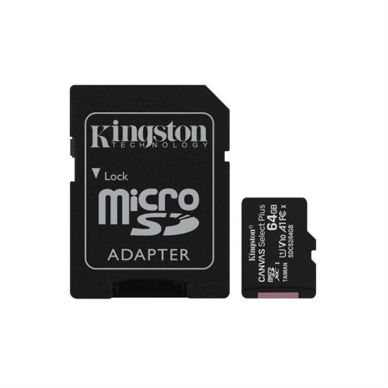 Kingston Memory card microSD 64GB Canvas Select Plus 100MB/s SDCS2/64GB