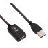POWERTECH καλώδιο USB 2.0 σε USB female με ενισχυτή, 5m, Black