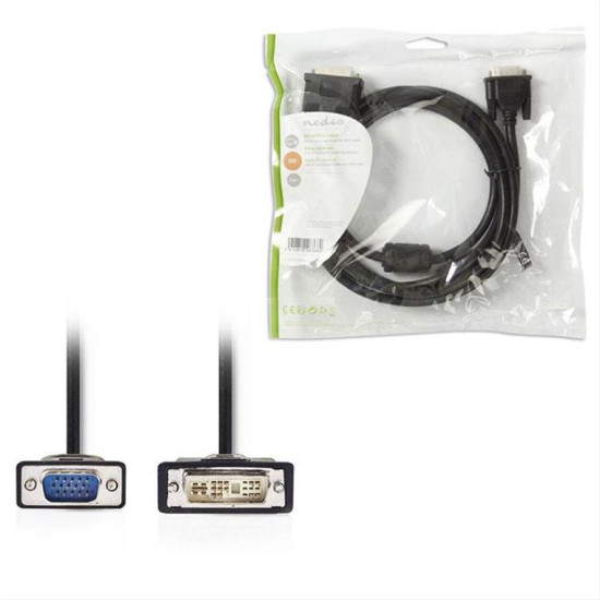 NEDIS Καλώδιο DVI-A 12+5p αρσ. - VGA αρσ. 2m. CCGP32100BK20