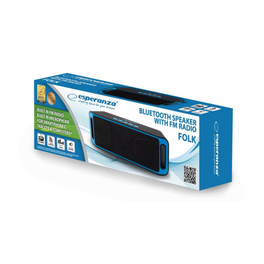 ESPERANZA BLUETOOTH SPEAKER FM FOLK BLACK/BLUE EP126KB