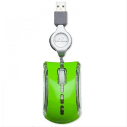 ESPERANZA CELANEO 3D WIRED OPTICAL MOUSE USB WITH RETRACTABLE CABLE GREEN EM109G ESPERANZA CELANEO 3D WIRED OPTICAL MOUSE USB WITH RETRACTABLE CABLE GREEN EM109G