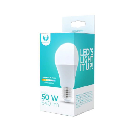 LED bulb E27 A60 8W 230V 3000K 640lm