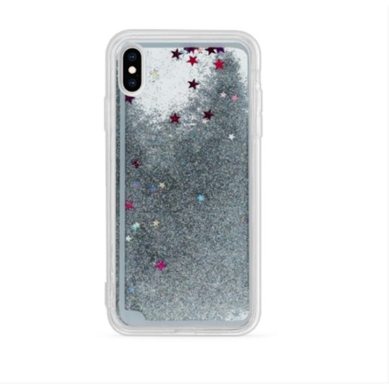 Liquid Glitter TPU case for iPhone XS Max silver Liquid Glitter TPU case for iPhone XS Max silver