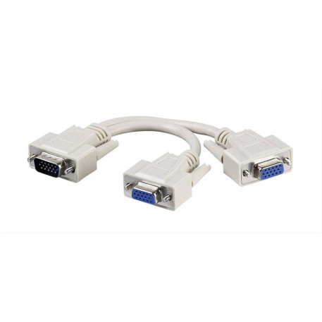 POWERTECH Splitter VGA 15pin HD Male σε 2x Female, 0.2m, γκρι POWERTECH Splitter VGA 15pin HD Male σε 2x Female, 0.2m, γκρι