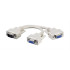POWERTECH Splitter VGA 15pin HD Male σε 2x Female, 0.2m, γκρι