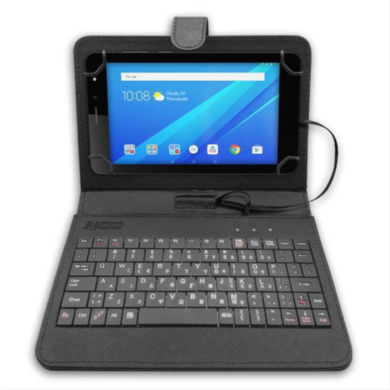 Universal θήκη προστασίας και μεταφοράς, για tablet 7", με ενσωματωμένο πληκτρολόγιο (ελληνικό / αγγλικό layout).