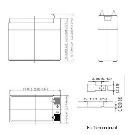 Μπαταρία μολύβδου 12V-1.3AH.NOD LAB 12V1.3AH Μπαταρία μολύβδου 12V-1.3AH.NOD LAB 12V1.3AH