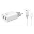 POWERTECH Φορτιστής τοίχου & καλώδιο Micro USB PT-775, 2x USB, 2.1A