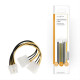 Καλώδιο-splitter τροφοδοσίας 2x Molex 4-pin σε EPS 8-pin, 0.15m.NEDIS CCGP74400VA015