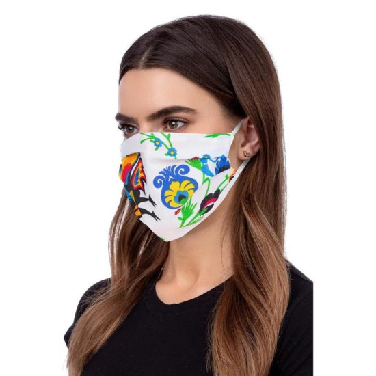 Face mask folklore white