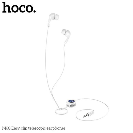 HOCO eaphones Easy clip telescopic M68 white