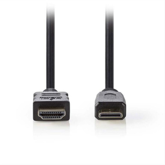 NEDIS CVGP34500BK20 Καλώδιο High speed HDMI mini αρσ. - HDMI αρσ. με επίχρυσες επαφές, 2m.