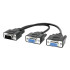 POWERTECH Μετατροπέας VGA 15pin HD Male σε 2x Female, 0.2m, μαύρο