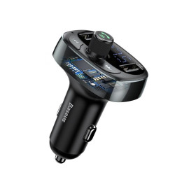 Baseus transmiter FM T-Type Bluetooth MP3 car charger black CCALL-TM01