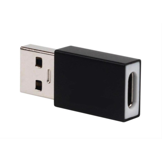 POWERTECH Adapter USB 2.0 male σε USB Type-C female, μαύρο CAB-UC024