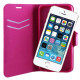 ΘΗΚΗ IPHONE SE/5/5S 4.0" LINE LEATHER-TPU BOOK STAND PINK