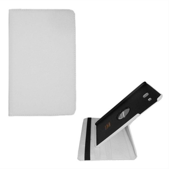 ΘΗΚΗ SAMSUNG T560/T561 TAB E 9.6" LEATHER BOOK ROTATING STAND WHITE