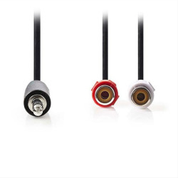 NEDIS CAGP22250BK02 Στερεοφωνικό καλώδιο ήχου 3,5 mm αρσ.- 2x RCA θηλ., 0,2 m, μαύρο. NEDIS CAGP22250BK02 Στερεοφωνικό καλώδιο ήχου 3,5 mm αρσ.- 2x RCA θηλ., 0,2 m, μαύρο.