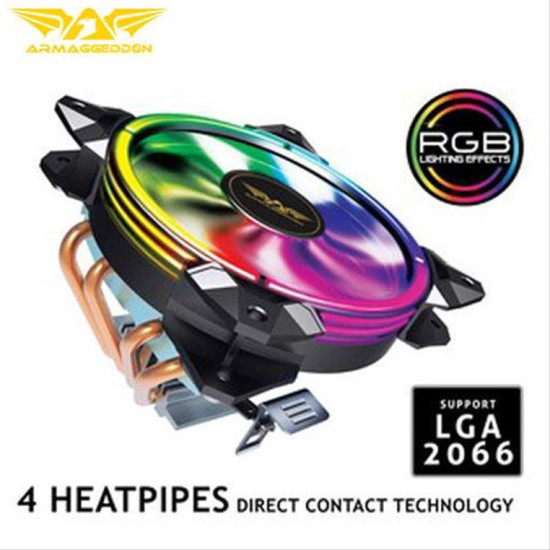 ARMAGGEDDON CPU AIR COOLER 1500 RPM ARCTIC STRORM 2 RGB R4 HEATPIPES AS2 ARMAGGEDDON CPU AIR COOLER 1500 RPM ARCTIC STRORM 2 RGB R4 HEATPIPES AS2