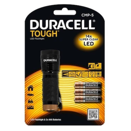 Duracell Flashlight LED TOUGH CMP-5, waterproof + 3x AAA CMP-5