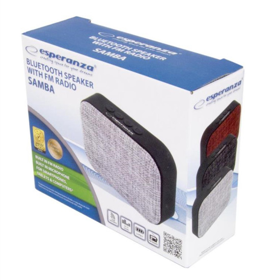 Esperanza Speaker Bluetooth FM Samba grey EP129E