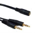 POWERTECH Καλώδιο 3.5mm male σε 2x 3.5mm female, μαύρο, 0.20m