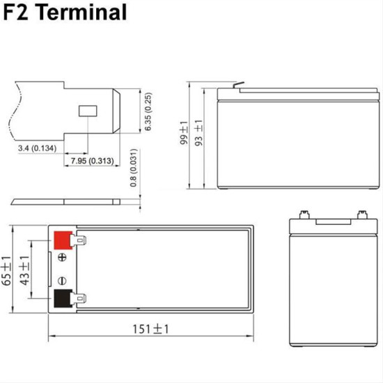 Μπαταρία μολύβδου 12V 7.2Ah, με F2 terminals