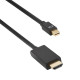 Καλώδιο DeTech Mini DP σε HDMI 14+1 cooper, 3m, Μαύρο - 18280