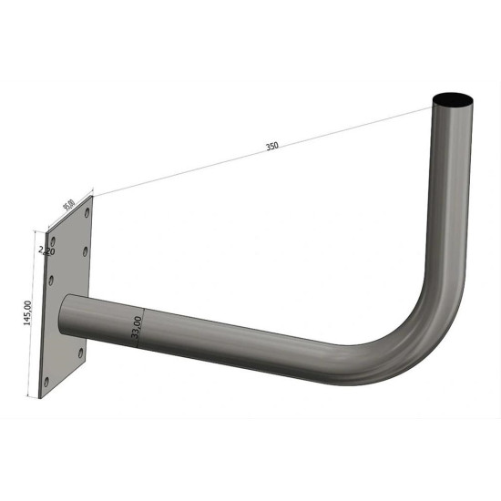 VIKAR Βάση τοίχου 22014, Φ33x350mm x2mm VIKAR Βάση τοίχου 22014, Φ33x350mm x2mm