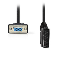 Καλώδιο SCART αρσ. - VGA θηλ., 2m NEDIS CVGP31550BK20 Καλώδιο SCART αρσ. - VGA θηλ., 2m NEDIS CVGP31550BK20