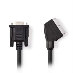Καλώδιο SCART αρσ. - VGA θηλ., 2m NEDIS CVGP31550BK20