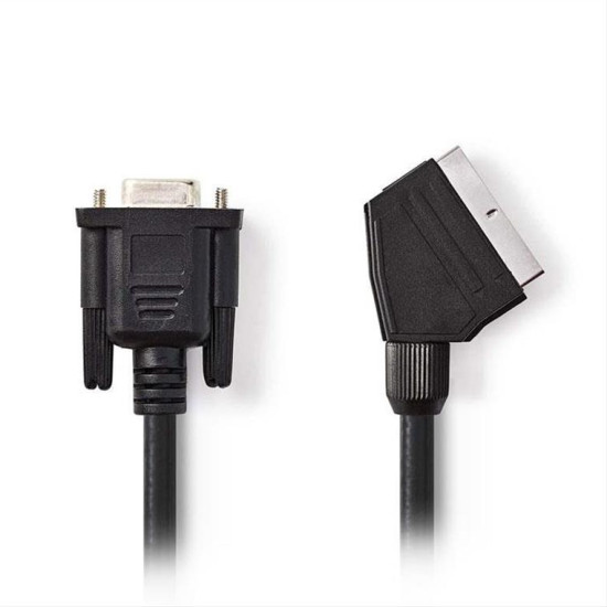 Καλώδιο SCART αρσ. - VGA θηλ., 2m NEDIS CVGP31550BK20