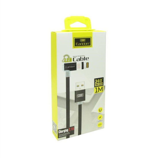 Μαγνητικό καλώδιο δεδομένων, Earldom, EC-020M, Micro USB, 1.0m, Μαυρο - 14163